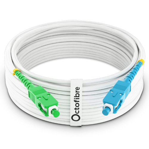 Octofibre - Cavo in fibra ottica Freebox - Rinforzato con schermatura in Kevlar - Estensione/schema in fibra ottica - SC APC a SC UPC - Garanzia di 10 anni