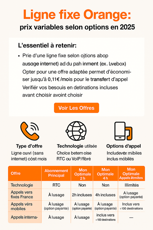 Ligne Fixe Orange Prix : Offres Mon Optimale vs Livebox 2026