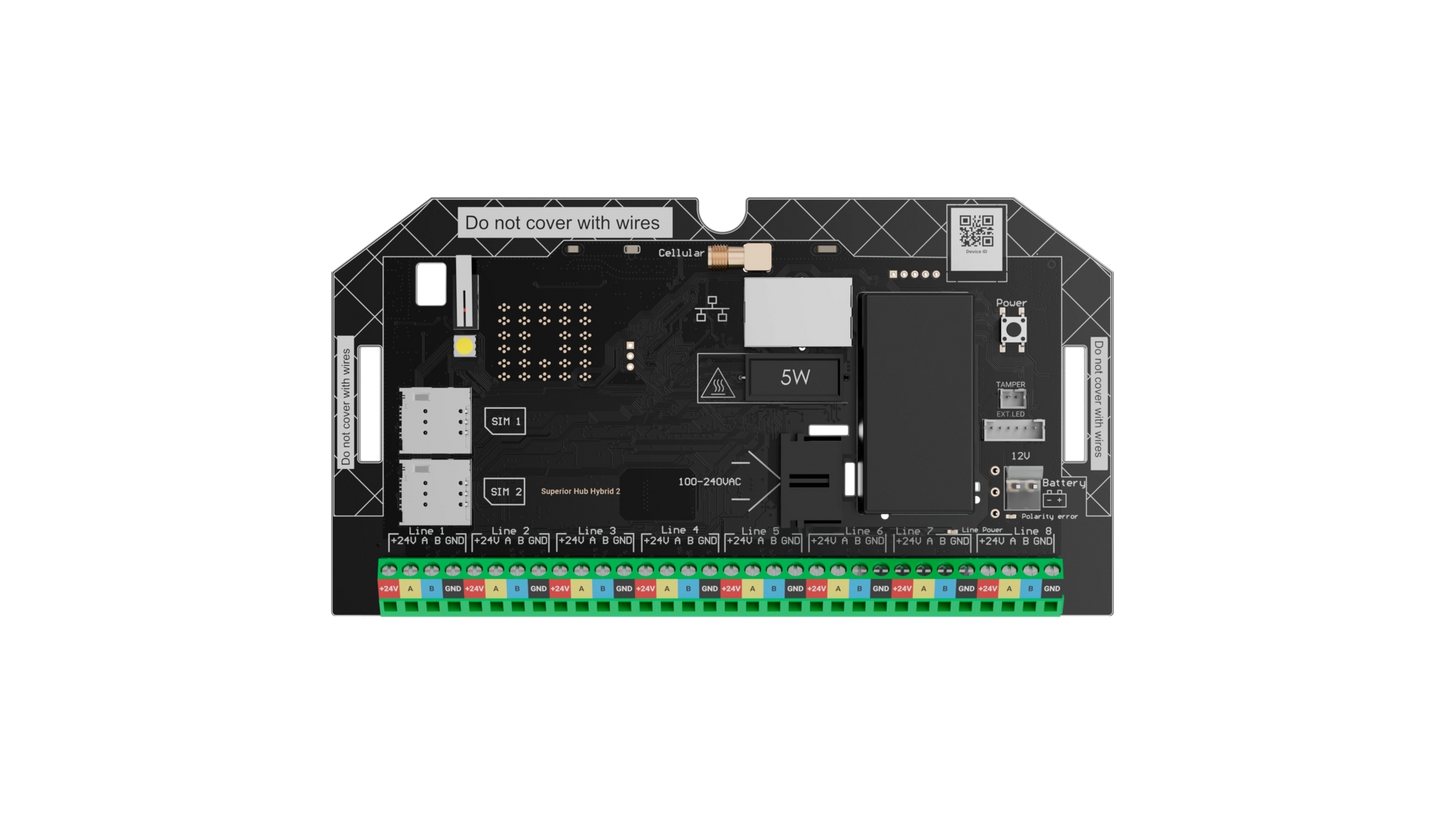 Équipement d'alarme superior hub hybrid 2, version carte nue, 250 zone