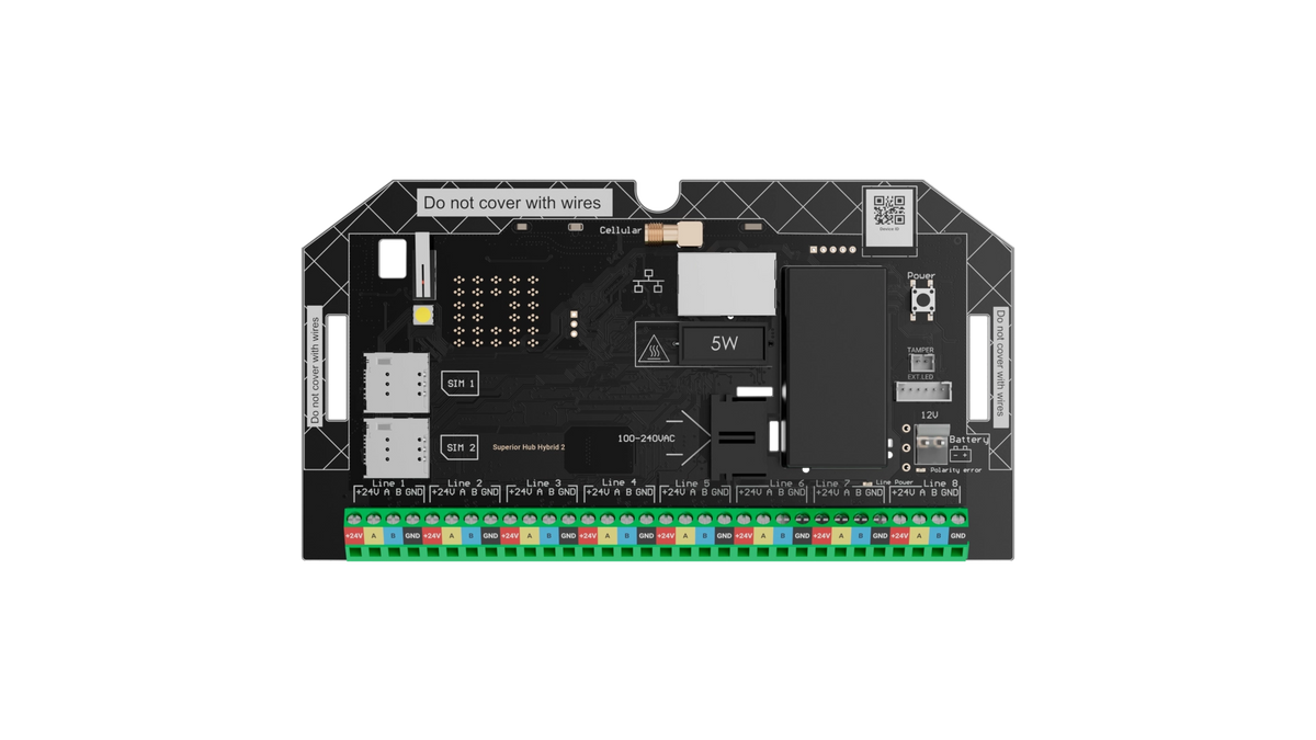 Équipement d'alarme superior hub hybrid 2, version carte nue, 250 zone