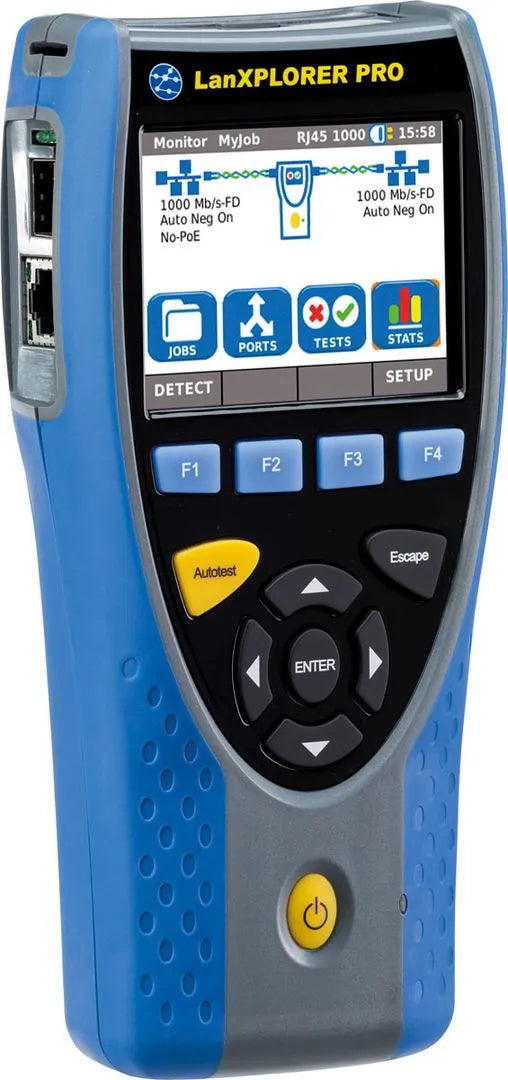 Testeur réseau / électrique et réseaux avec 2 interfaces RJ45 + 1 WI-FI + 1 op