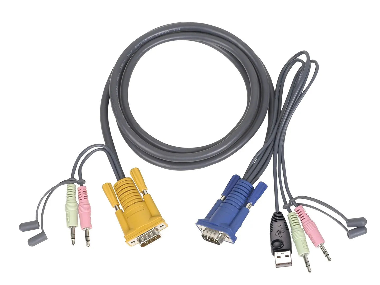 Câble KVM cordon USB 1,80M + audio