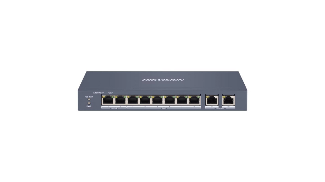 DS-3E1310HP-EI SWITCH L2 8 PORTS POE (60W) + 2 PORTS GIGABIT RJ45