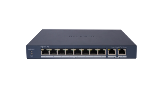 DS-3E1510P-EIV2 SWITCH L2 8 PORTS POE GIGABIT(110W) 2xRJ45 GIGABIT