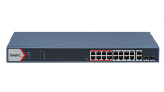 DS-3E1318P-EI(B) (SMART MANAGED) SWITCH L2 16 PORTS 10/100 POE(230W) +2 COMBOS GIGA