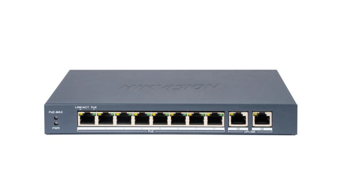 DS-3E1310P-EI(B) (SMART MANAGED) SWITCH L2 8 PORTS POE (110W) + 2 10/100 RJ45 300M
