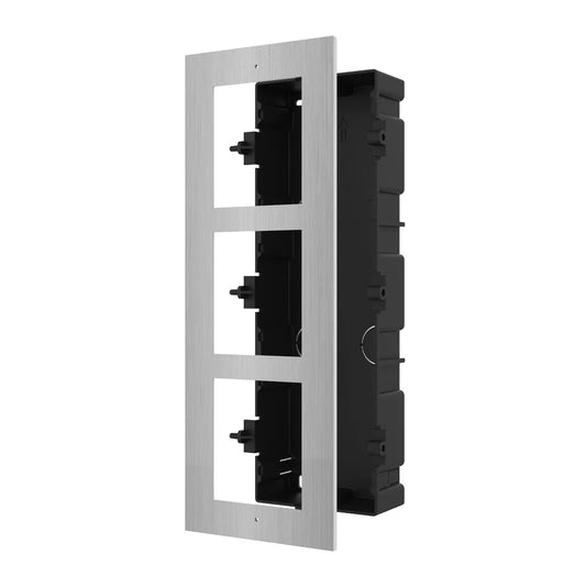 Support de baie informatique inox 3 modules encastre