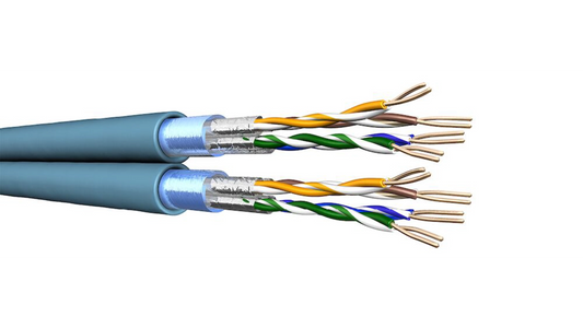 CÂBLE Cat6A F/FTP 2x4P 500m CCA BLEU