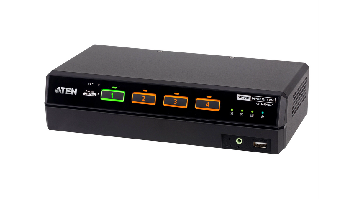 COMMUT KVM SECURISE 4PORTS USB HDMI /DP 2 ECRANS AVEC LECTEUR DE CARTE CONFORME NORME PSD PPv4.0