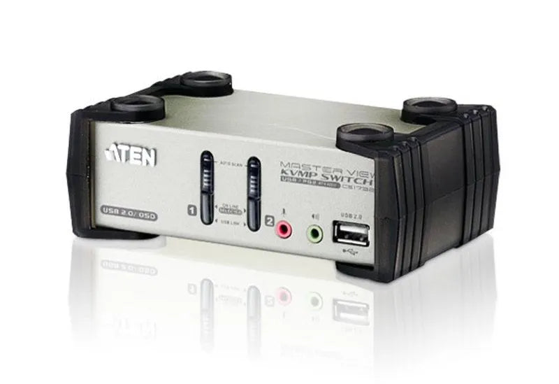 Commutateur KVM commut USB 1 KVM => 2 cpu + hub 2 P