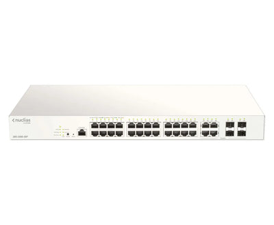 24 PORTS POE/POE+ +4 COMBO GE/SFP BUDGET POE 370w 1 AN DE LICENCE OFFERT NUCLIAS CLOUD