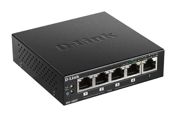SWITCH 5 PORTS GIGA DONC 4 POE 60W