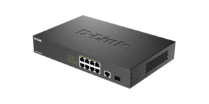 SWITCH 8 PORTS GIGA POE+ BUDGET 125 W 1 PORT GIGA & 1 PORT SFP - METALLIQUE – vue 3
