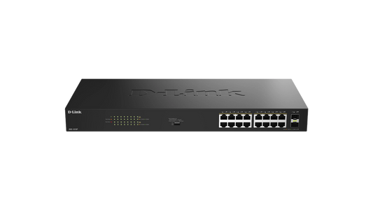 SWITCH 16 PORTS GIGA POE+ BUDGET 240W 1 PORT GIGA SFP - METALLIQUE