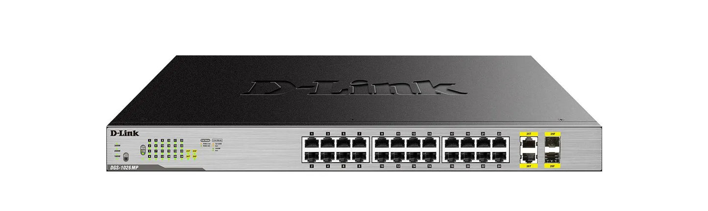 SWITCH 24X10/100/1000 POE+ + 2 SFP COMBO BUDGET POE 370w