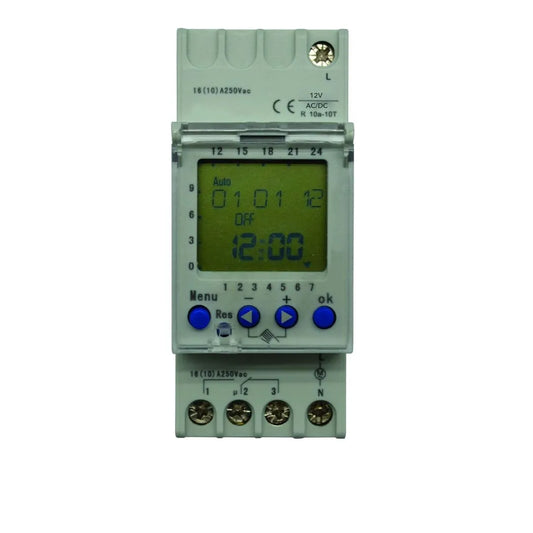 Relais électrique horloge hebd. rail din DC 1CI