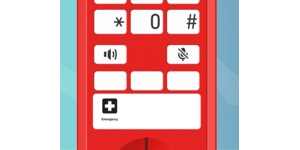 Téléphone analogique filaire d'urgence rouge analogiqu – vue 4