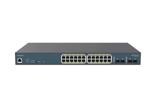 SWITCH POE 24xGbE + 4xSFP L2 185W Switch 24-port GbE PoE.af/at(+) 185W 4xSFP L2 19'