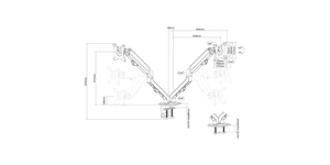SUPPORT BUREAU POUR 2 ECRANS 14kg 10 a 27' VESA maximum : 100x100mm / VESA minimum : 75x75mm – vue 6