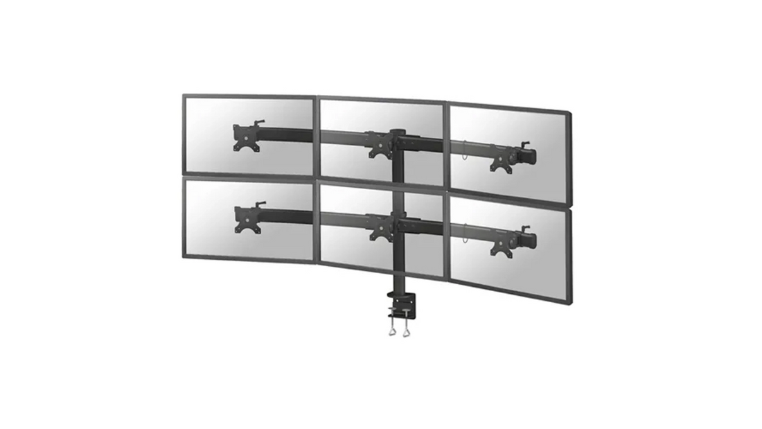 SUPPORT BUREAU POUR 6 ECRANS 50kg 27' VESA maximum : 100x100mm / VESA minimum : 75x75mm