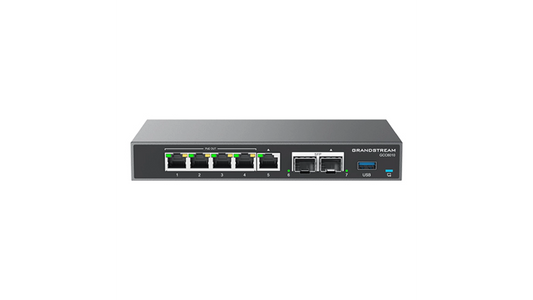 ROUTEUR 2.5Gb/s, SWITCH 2xSFP 5xGbE 4x PORTS POE FIREWALL, IPBX 200 users 24 appels simultanes