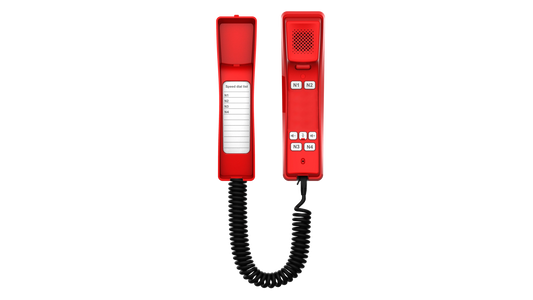 Téléphone IP 4 touches programmables mural et bureau rouge