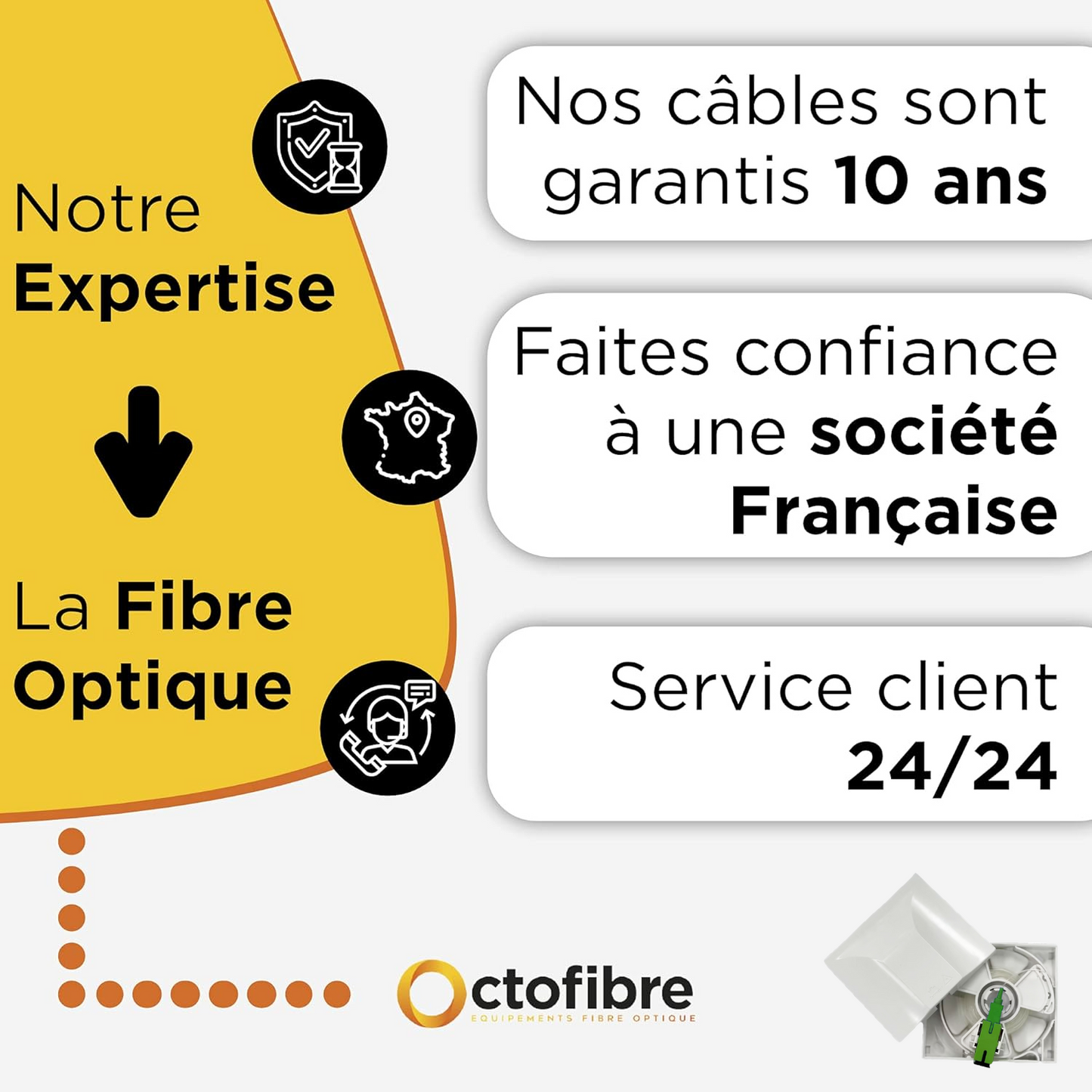 Rallonge Pour Déplacement/Déportation De Box Internet Câble Invisible 40 Mètres