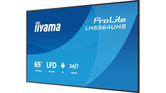 ECRAN 65'4K UHD 3840X2160 DALLE VA LED 24/7 Haut-parleurs,2xHDMI 1xUSB-C 6.5ms