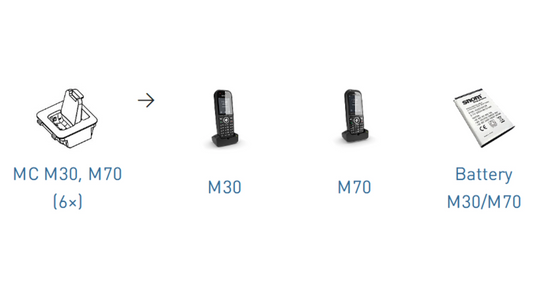 PACK x6 BASES DE CHARGE POUR MC10 POUR MODELES M30 ET M70