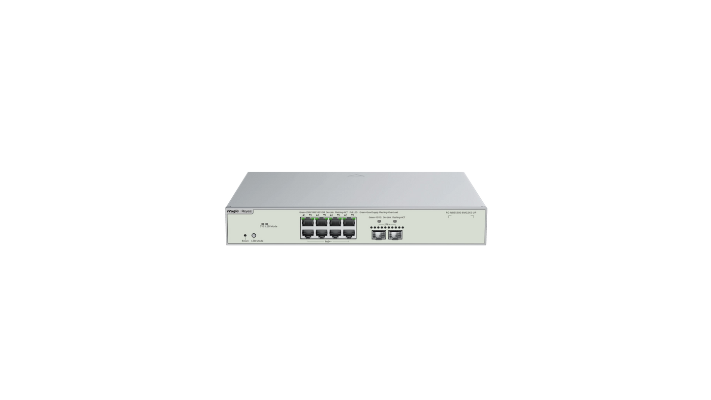 Switch Reyee NBS5300-8MG2XS-UP - 8 ports 2.5G PoE++ 370W + 2x SFP+ 10G, manageable L3