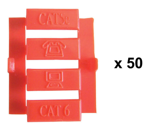 Connecteur électronique lot de 50 inserts rouges / NGC155X