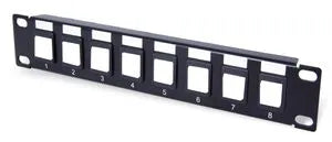 Panneau de brassage réseau nu 1U 10' pour 8 ports RJ45, noir – vue 2