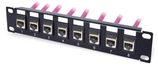 Panneau de brassage réseau 1U 10' Cat6A avec 8 noyaux, noir