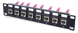 Panneau de brassage réseau 1U 10' Cat6 avec 8 noyaux, noir – vue 2
