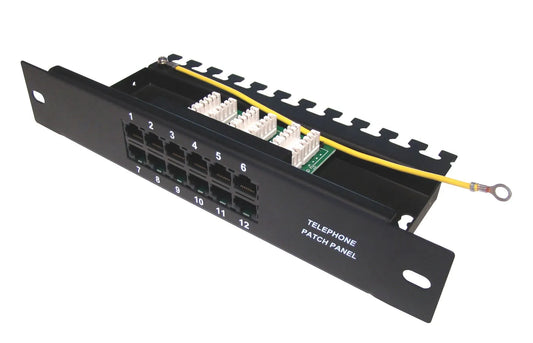 Panneau de brassage réseau Cat3 10' 12 ports RJ45
