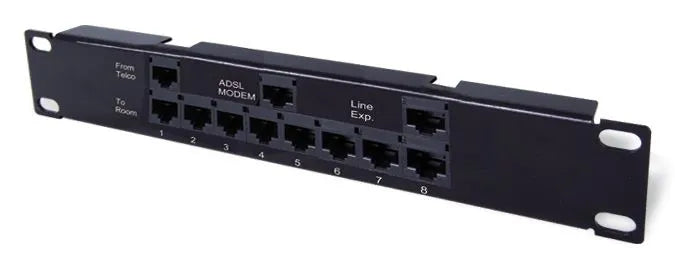 Panneau de brassage réseau 10' filtre maitre 8 ports, noir
