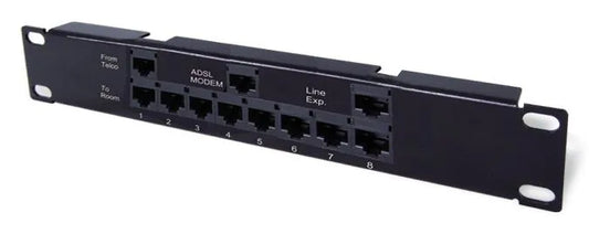 Panneau de brassage réseau 10' filtre maitre 8 ports, noir
