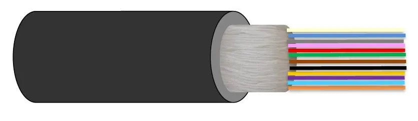 CÂBLE 12 FO MULTIMODE INT/EXT 500M 50/125 OM3 DCA Structure serree 900um noire LSZH, anti rongeurs