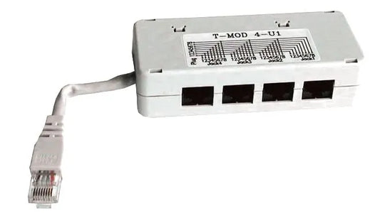 Accessoire téléphonique câblage paral RJ45M 1/8 vers 1/8 des 4xRJ45F