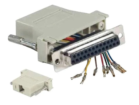 ADAPTATEUR DB25 FEMELLE RJ45 FEMELL E NON BLINDE - A CABLER SOI MÊME