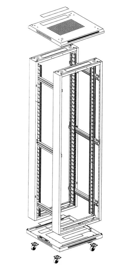 Baie / coffret réseau ossature 42U 600x800 sans portes