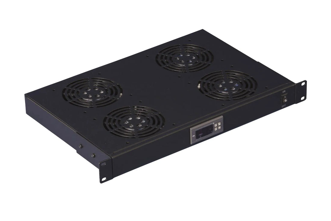 Support de baie informatique kit 4 ventilateurs + thermostat 1U