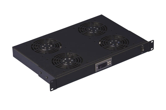Support de baie informatique kit 4 ventilateurs + thermostat 1U