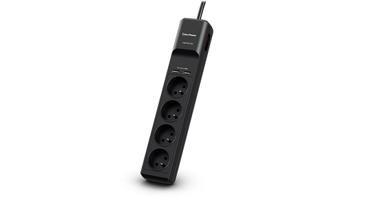 Alimentation électrique multip 4 prises fr 10A-350j 2xUSB