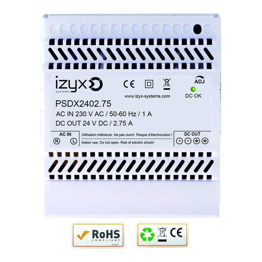 Bloc d'alimentation alim rail din 5M 27,6V-2,75A