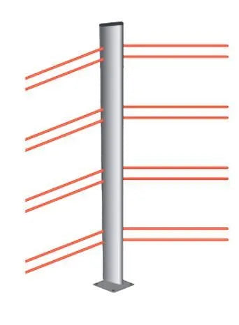 COLONNE IR SOL 1,5m 4 ÉMET/RECEP 2DIR PORTEE 60m EMPL POUR EMETEUR RADIO / PILES INCLUSES