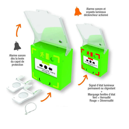Accessoire de porte dm vert 3 contacts LED buz