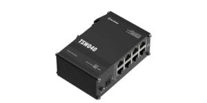 SWITCH INDUSTRIEL COMPACT 8x 10/100 RJ45 PoE IP30 Non manageable / Rail DIN integre / 240W- 30W/Port – vue 3