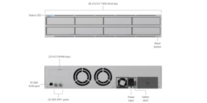 Solution de stockage réseau NAS 10Gbps 8 baies 2 sfp+ et 1 10 GbE RJ45 – vue 3