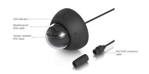 CAMÉRA DOME 4K INT/EXT IR 40m NOIRE Advanced AI : Reconnaissance faciale et plaques – vue 3